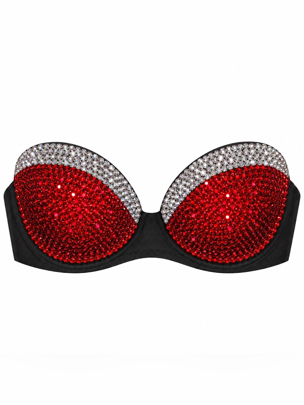 38C Red & Crystal Erin VS Design Rhinestone Crystal Glam Bra New